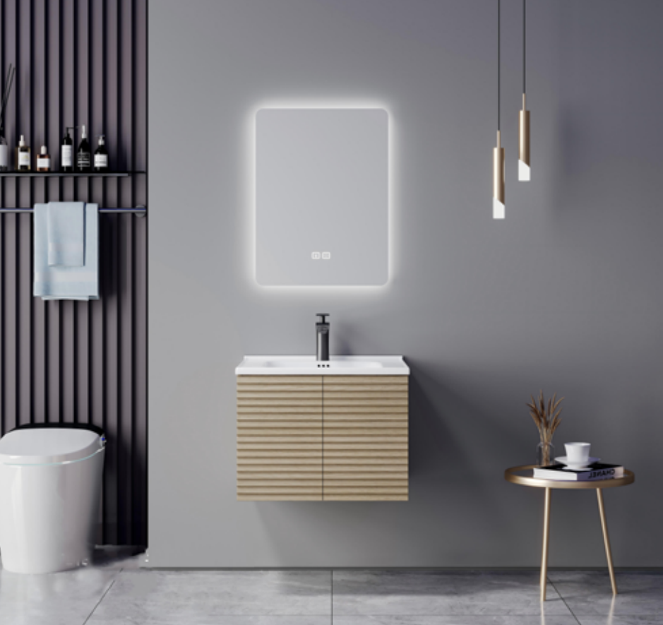 Natural Wood Floating Plywood Bathroom Vanity Cabinet