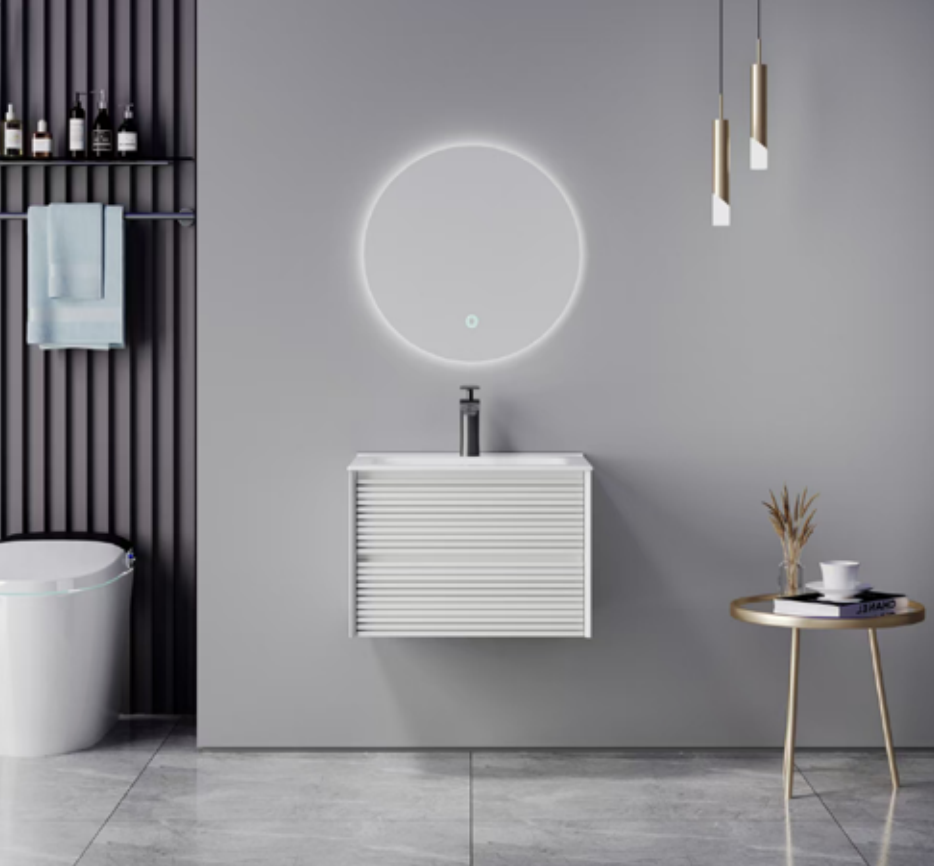 Natural Wood Floating Plywood Bathroom Vanity Cabinet