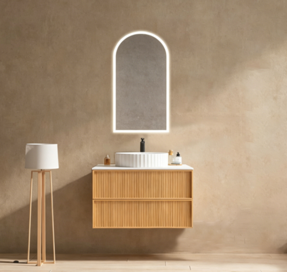 Luxury Double Mirror Plywood Bathroom Vanity Cabinet