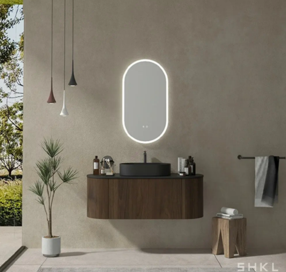 Modern Floating Plywood Bathroom Vanity Cabinet with Tall Storage